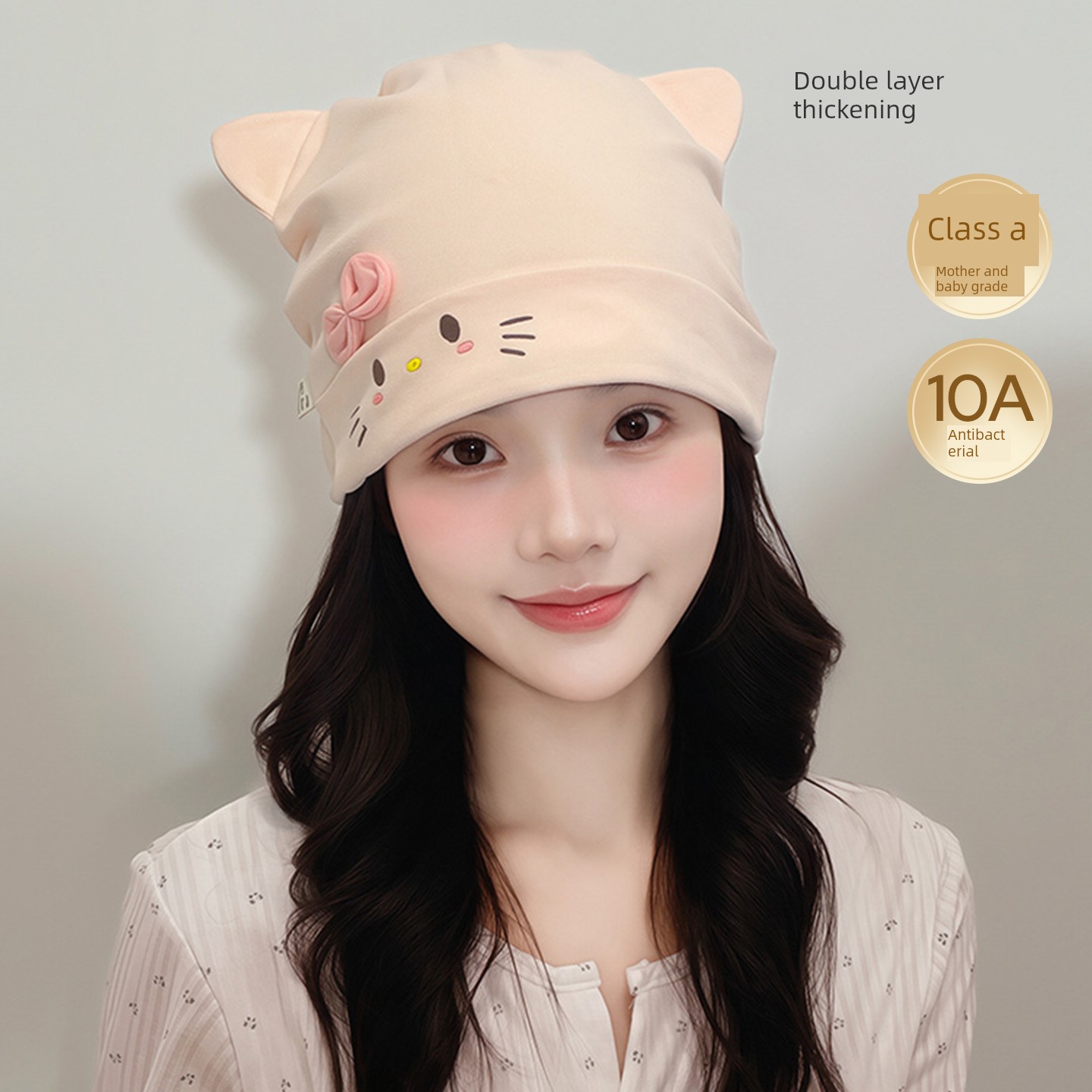 Jq Jingqi [Ruffled Edge] Summer Thin Maternity Hat Single Layer Floral Large Head Circumference Pregnant Women's Hat Windproof Forehead Protection — 3