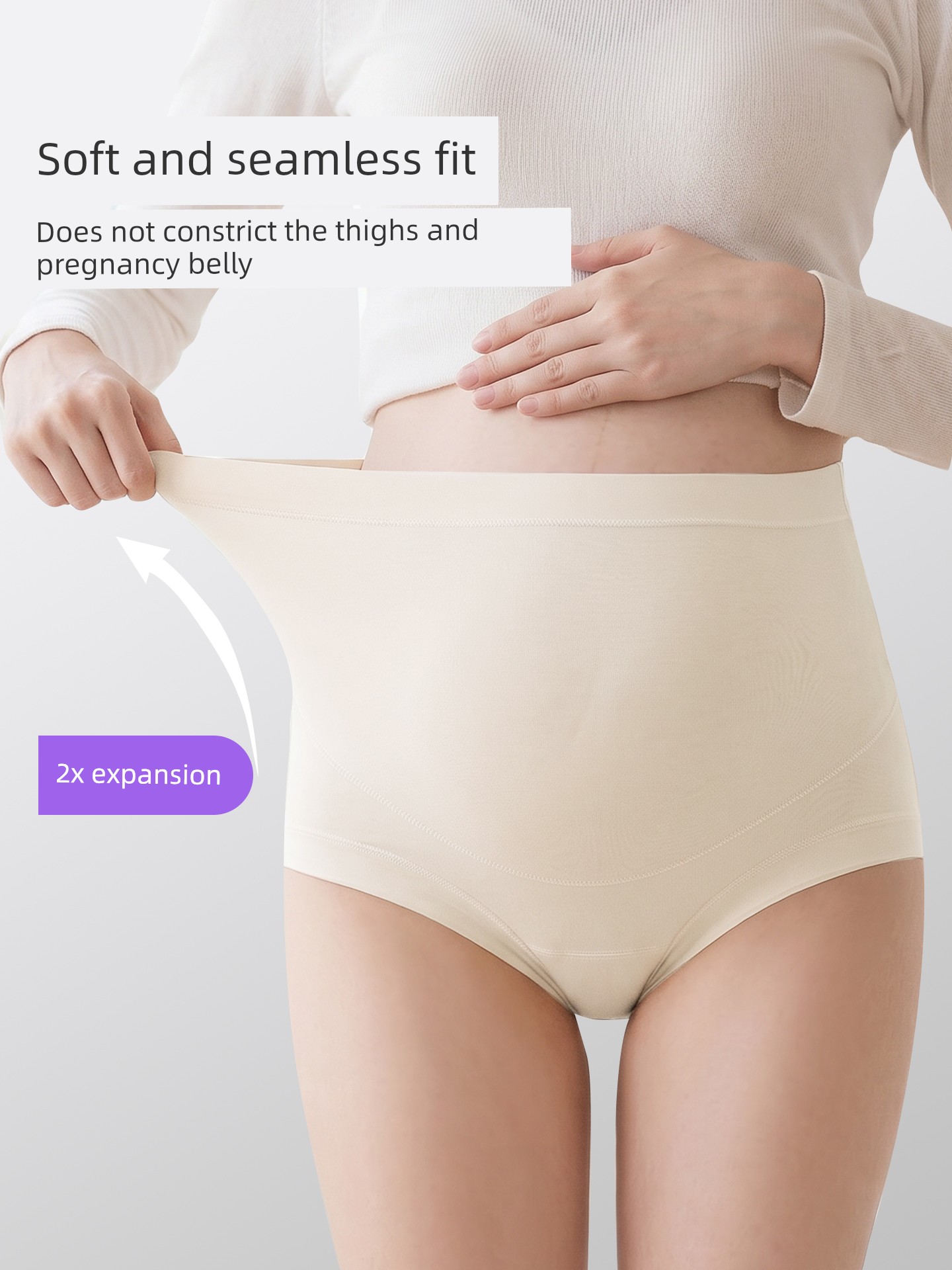 Jq Jingqi Maternity Underwear, Pure Cotton, Extended Crotch, Breathable, High-Waisted, Belly-Supporting, Antibacterial, Large Size, Special for Late — 4