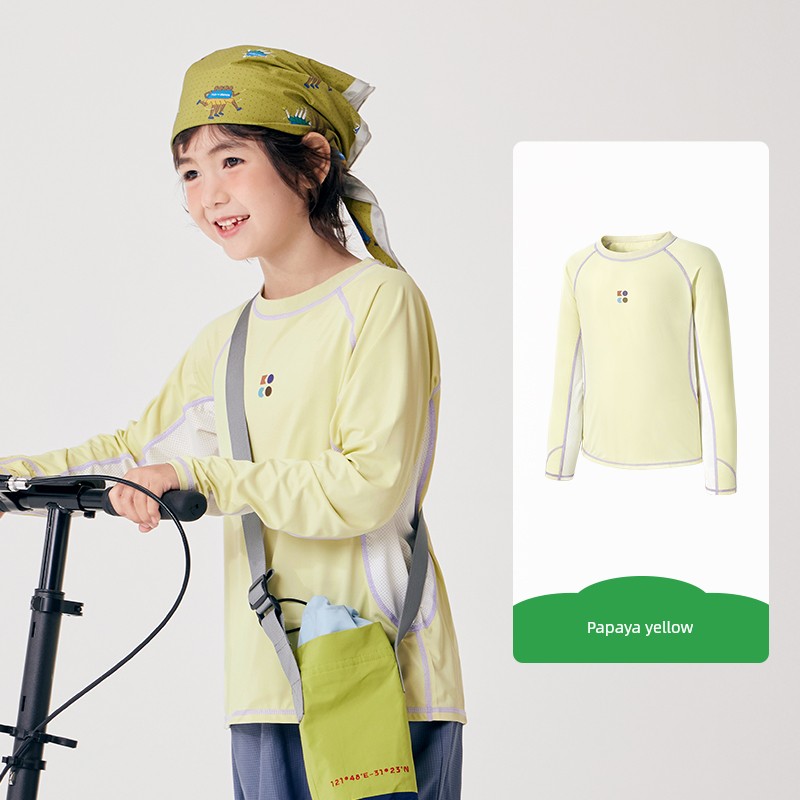 Kk Tree Children's Short-Sleeve Boys' and Girls' Quick-Dry T-Shirt, Sun-Protective Outdoor Sports Top, Long-Sleeve Summer Base Layer, Thin — 6