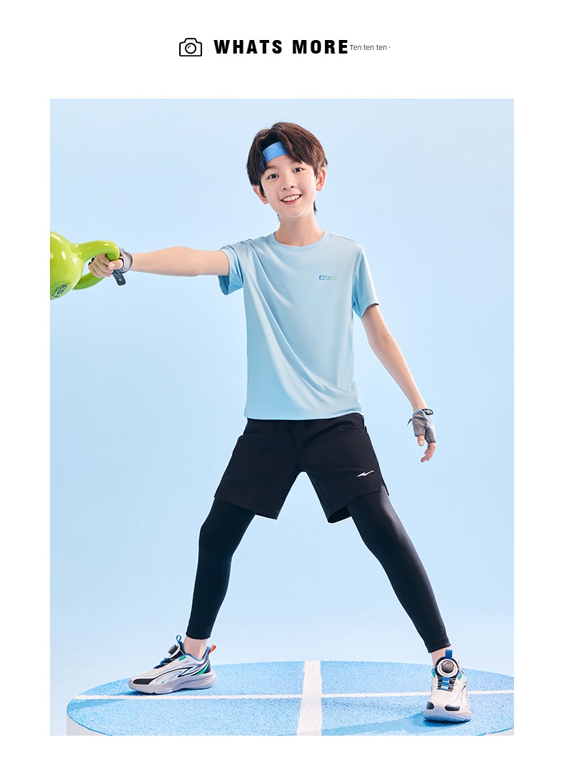 Hongxing Erke Quick Drying Clothes Sports Breathable Half Sleeve Children's Clothing — 24