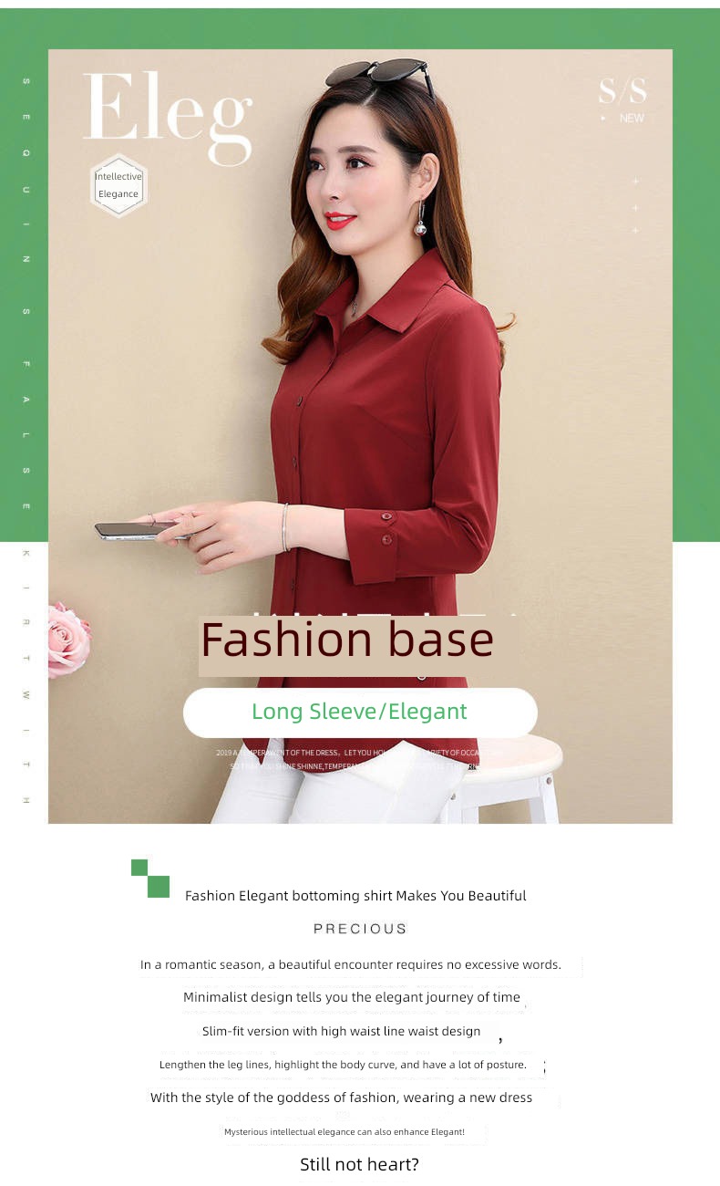 Age reduction Foreign style middle age shirt Long sleeve jacket Mother dress
