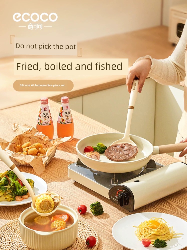 矽膠鍋鏟套裝 不沾鍋專用 煎炒菜鏟 耐高溫 廚具