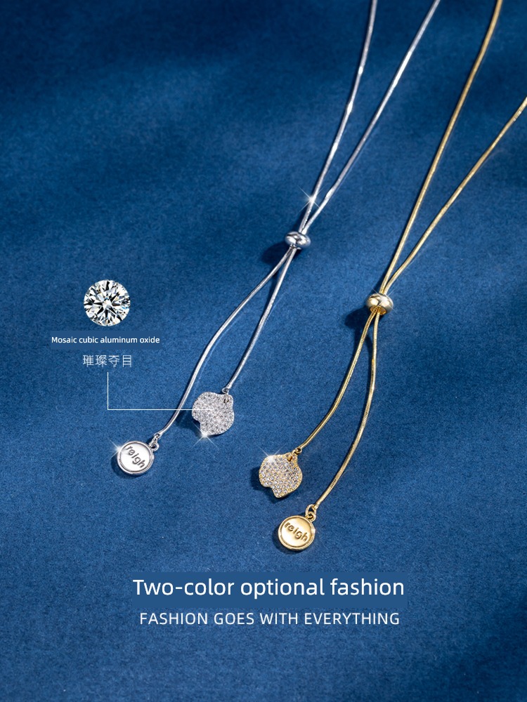 ins letter Light luxury Necklace Pendant Accessories Apricot Leaves
