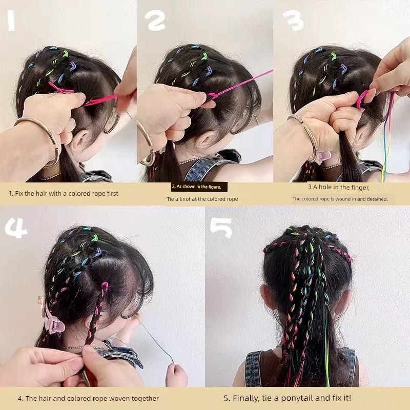 Kids Sweet Cool Silver Headband Hair Rope Elementary School Student Jazz Hip Hop Dreadlocks Headband Girl Ribbon Performance Headdress — 11