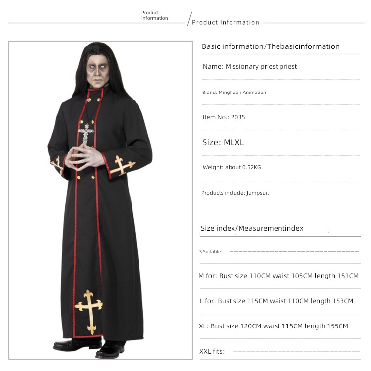 Halloween clothing adult cos Virgin Mary leaf Jesus missionary priest godfather nun clothes
