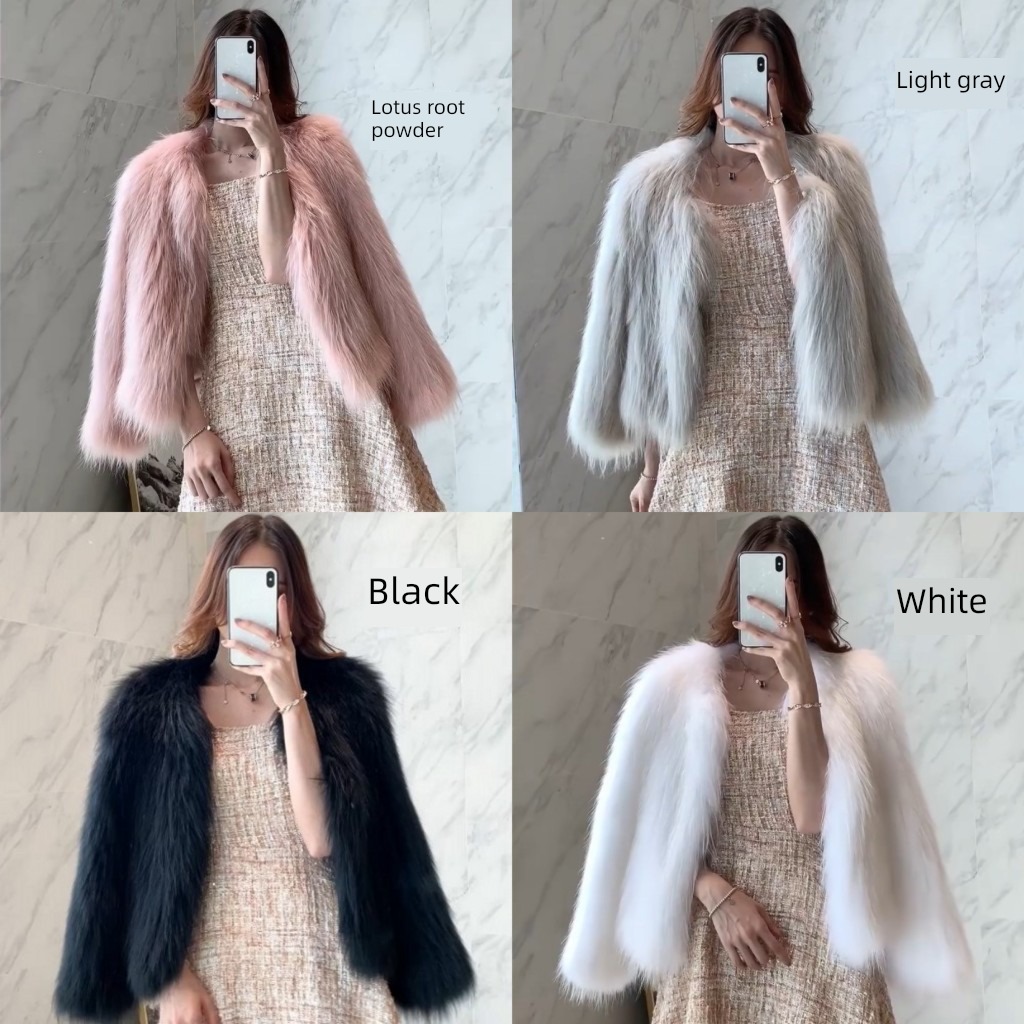 Fox  leather and fur female have cash less than that is registered in the accounts 2022 new pattern winter young Show thin Imitation mink Plush Mink skin overcoat Maomao loose coat