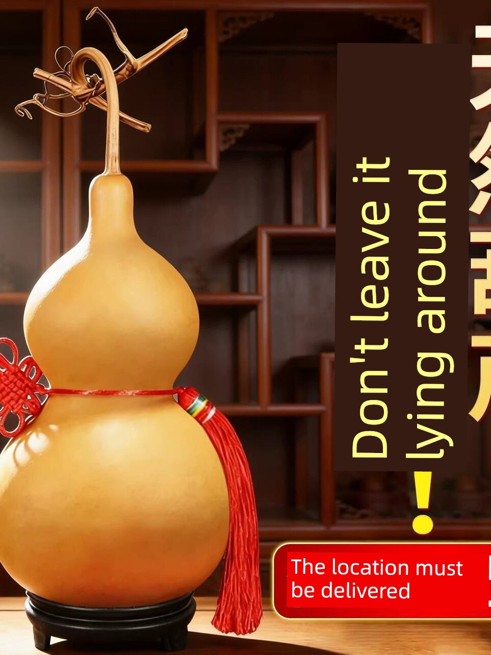 Natural Bottle Gourd Pendant Real Hulu Chinese Knot Opening Door to Door Living Room with Faucet Bring In Wealth and Treasure Decoration Large Crafts