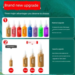 Odorless Lacquer Paint DIY Kit for Painting Fans, Lanterns, and Rubbing Prints; Children's Lacquer Fan Making Materials,