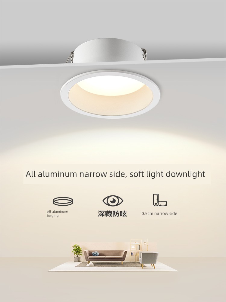 Lighting Narrow Edge Embedded Anti-Glare Living Room without Main Light