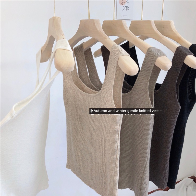 Foreign style Show thin Skin friendly U collar vest Sleeveless Undershirt