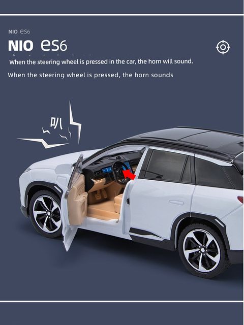 Smart voice NIO es6 new energy alloy car model ideal one simulated car model toy car boy