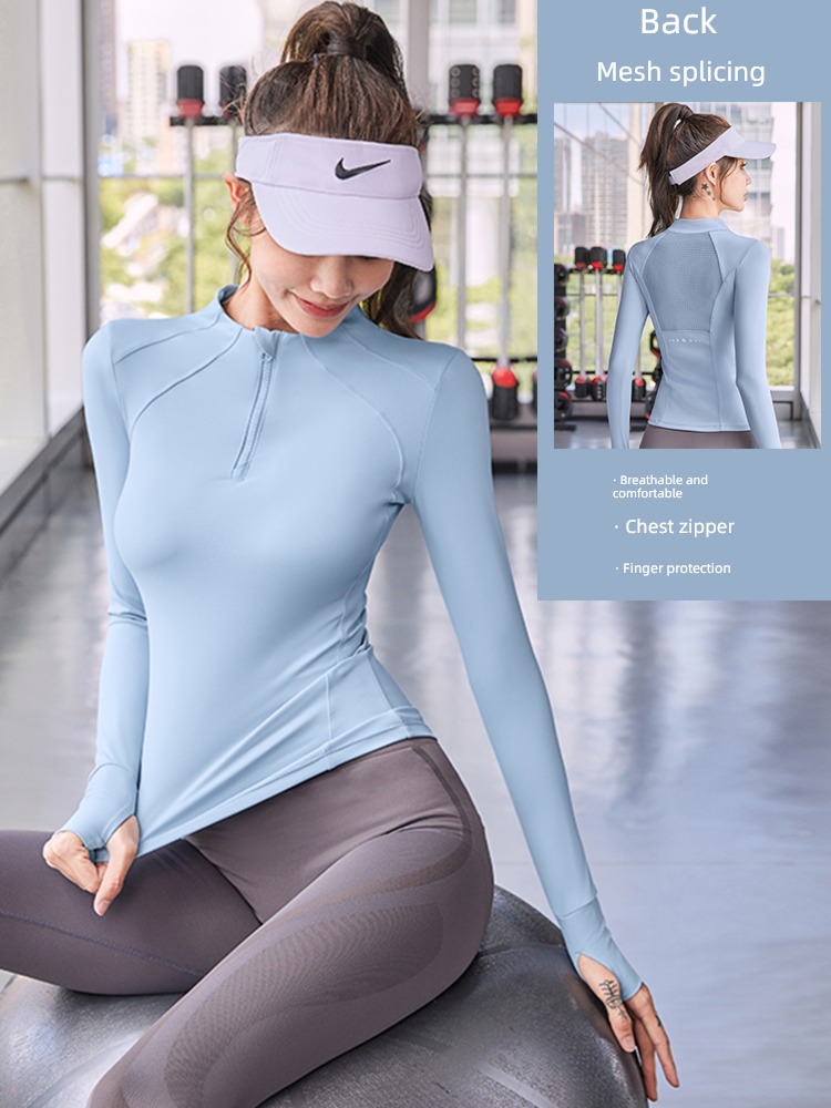 female autumn new pattern Show thin Half zipper Long sleeve Yoga clothes