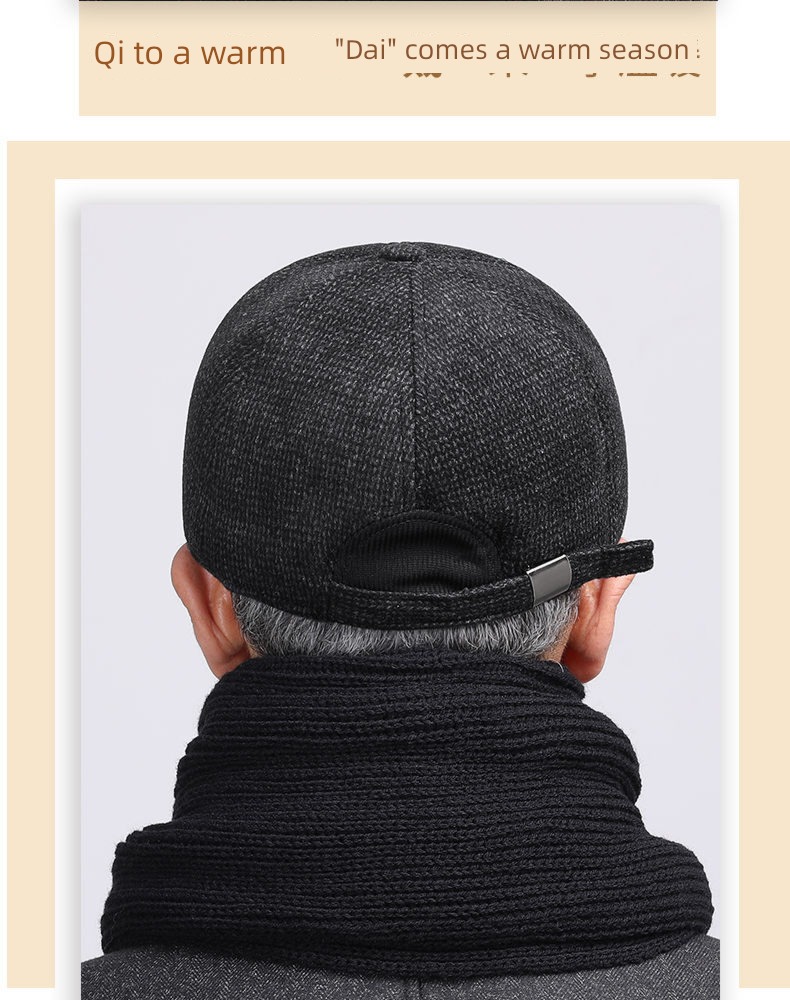 man Autumn and winter dad old man Cold proof Ear protection Hat