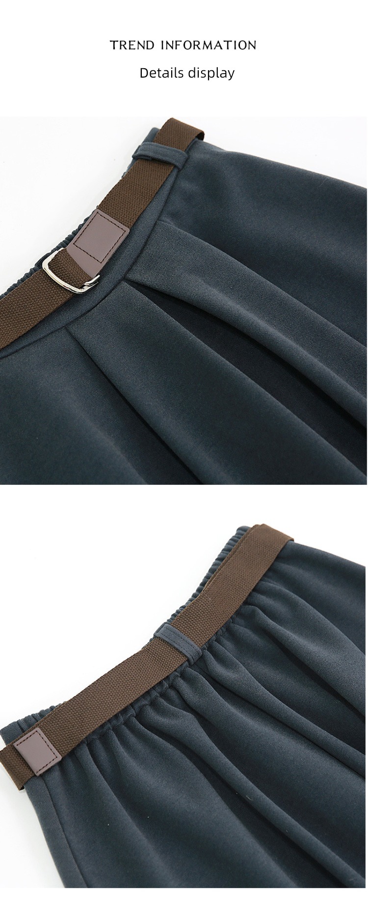 Wool Autumn and winter Coffee Big swing Medium and long term skirt