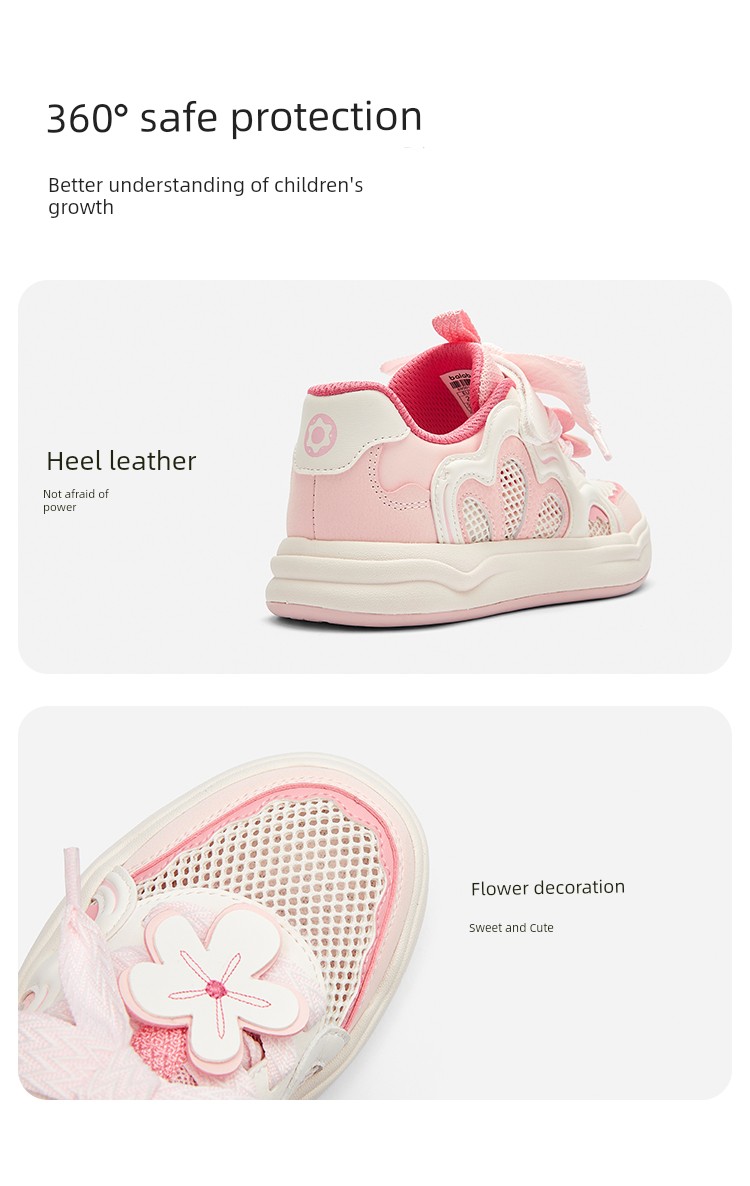 Balabala Kidsren's Shoes, Kidsren's Sneakers, Low-Top Girls' White Shoes, 2026 Summer New Style, Sweet Mesh Breathable Shoes — 11