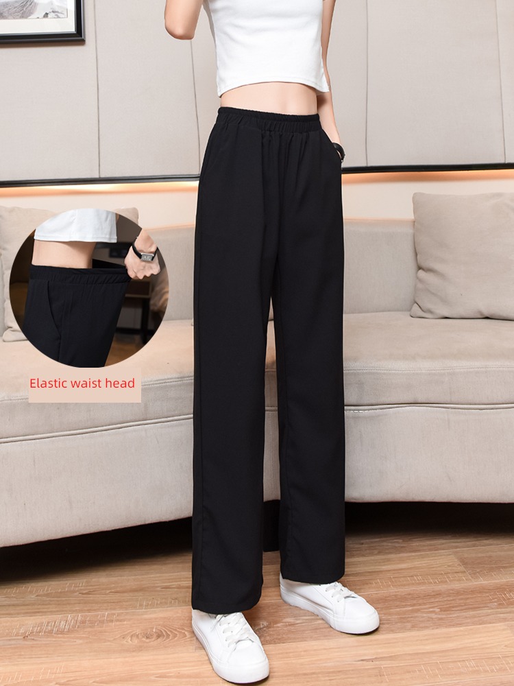 Chiffon easy Sagging sensation High waist Thin money leisure time Wide leg pants