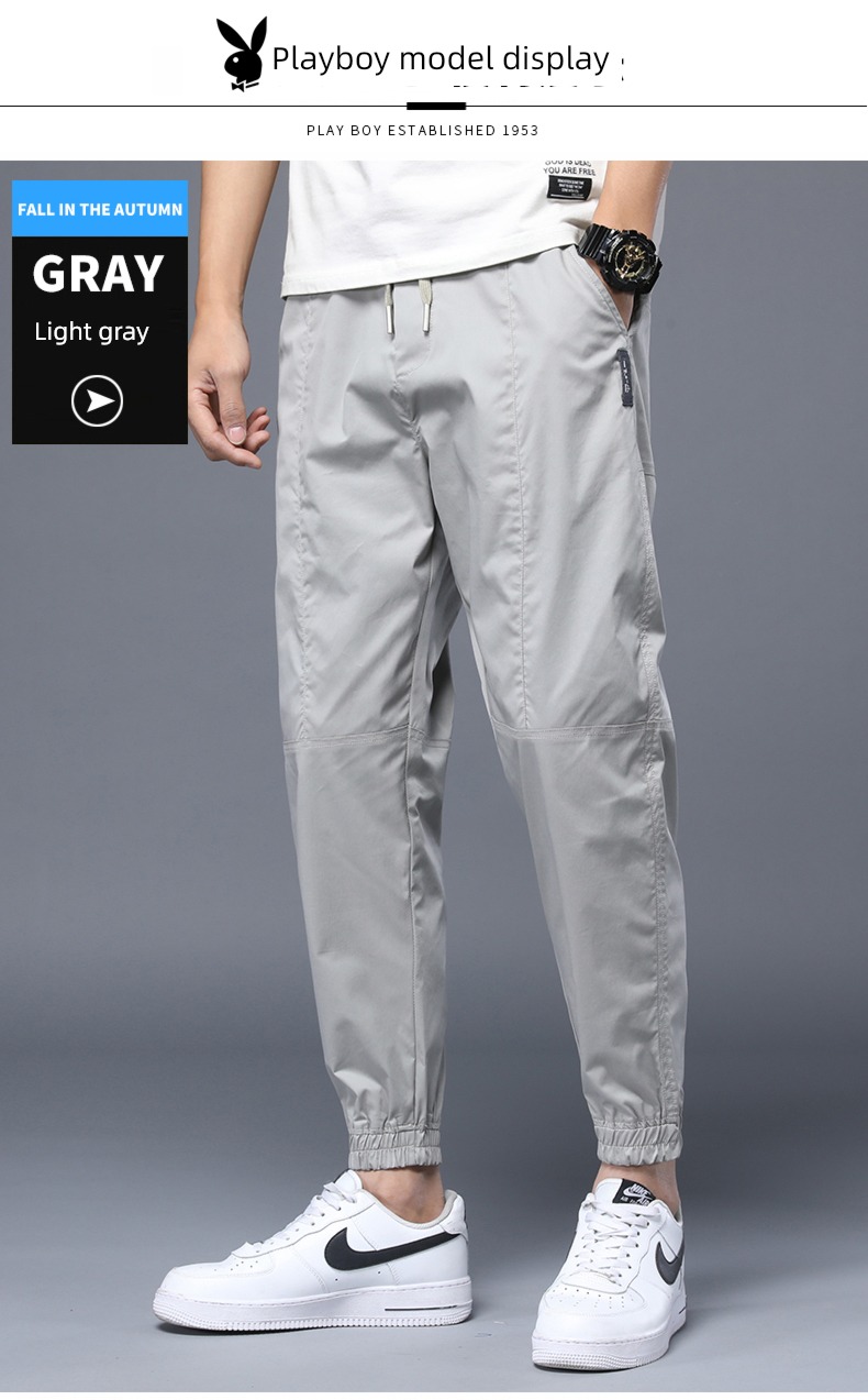 dandy black Versatile spring and autumn Nine points Casual pants