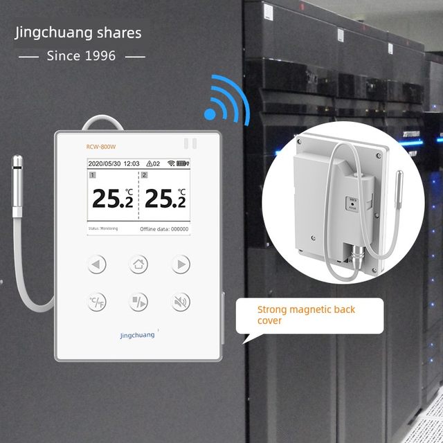 Jingchuang temperature and humidity recorder WIFI remote temperature and humidity meter mobile phone remote monitoring machine room leak alarm