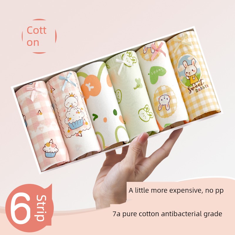 100% Cotton Baby and Children's Underwear, Girls' Boxer Shorts, Pure Cotton, Summer Thin Style, Baby-Friendly, Does Not Pinch the Bottom — 6