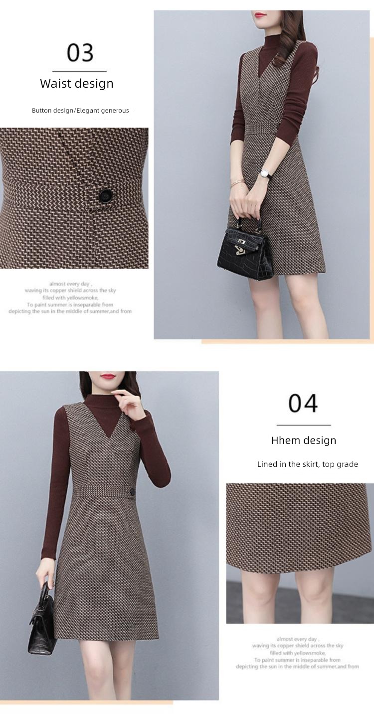 Wool Spring  Vest skirt Advanced sense Two piece set