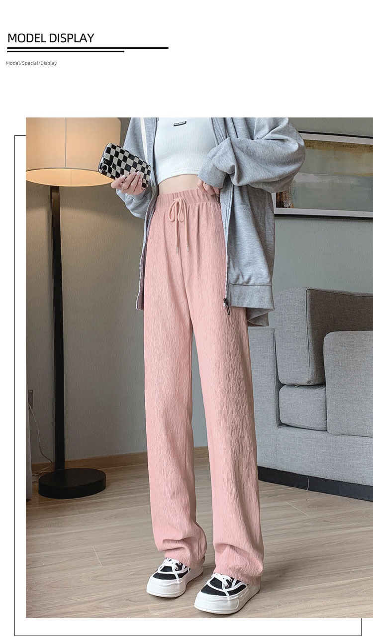 Spring and Autumn High waist leisure time little chap motion Wide leg pants