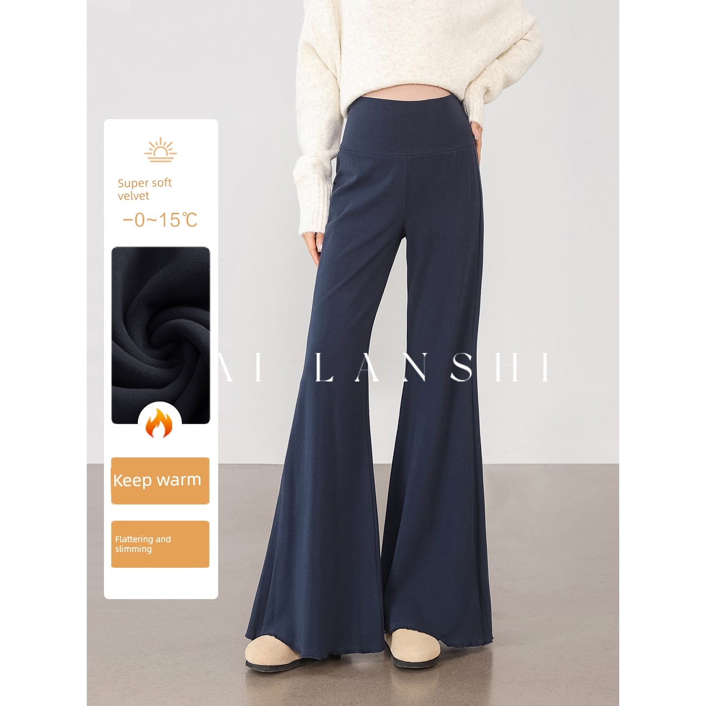 Cailanshi Maternity Wear 2026 Spring and Autumn Slimming Flared Pants Maternity Striped Long Sleeve T-Shirt Autumn Set — 5