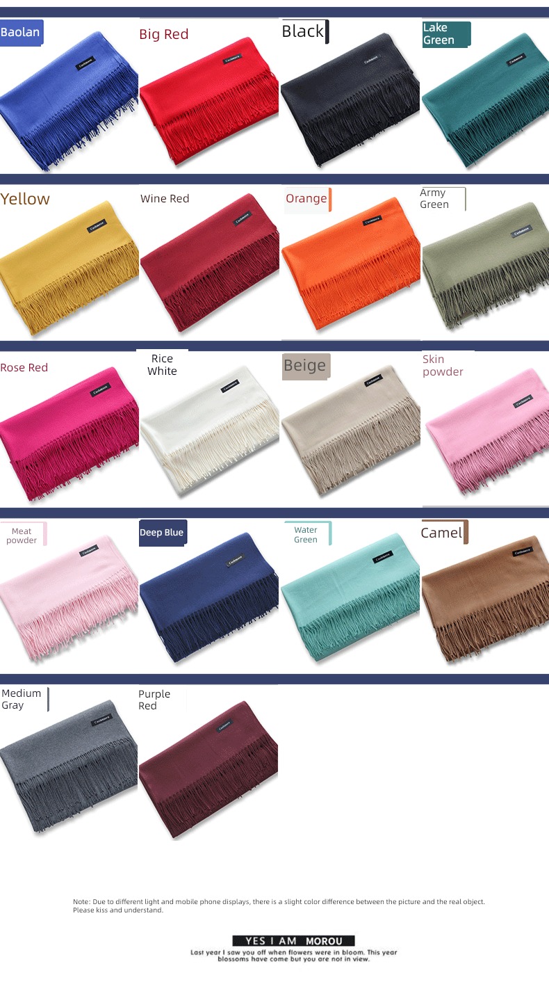female Autumn and winter Stylish and versatile thickening tassels scarf