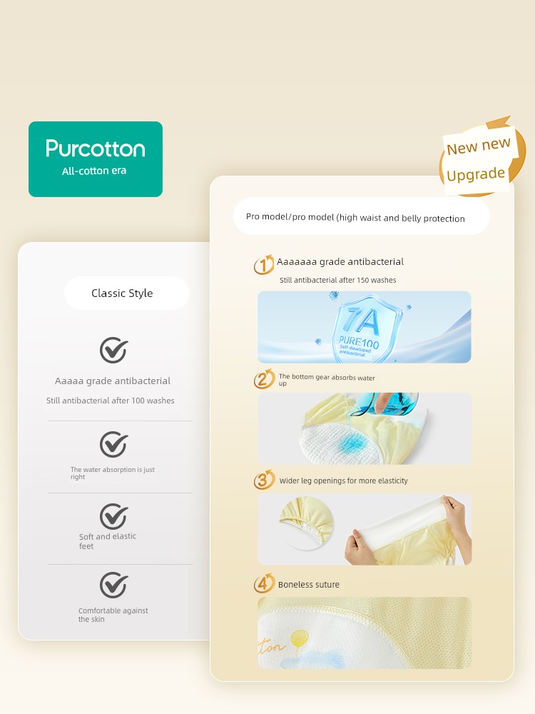 Purcotton Toilet Training Pants Male and Female Baby Kids Diaper Baby Underwear Washable Ring Baby Diapers Handy Gadget — 4