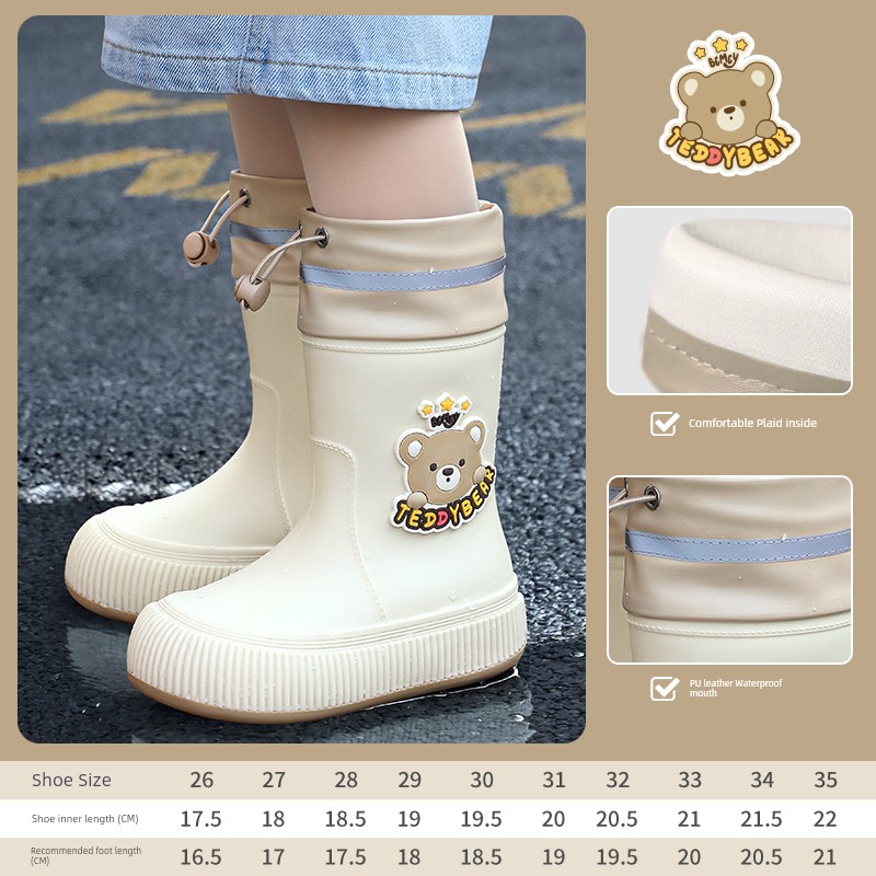 Bimeier Children's Rain Boots New Arrival Boys and Girls Non-Slip Rain Boots Child Baby School Student Only Waterproof Rain Shoes — 2