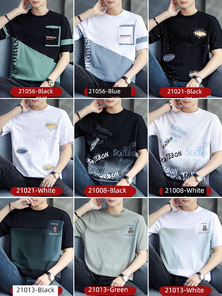 man Chaopai Ice silk pure cotton Put on your clothes Short sleeve T-shirt