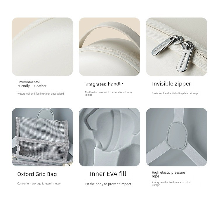Little White Bear Hands-Free Double Electric Breast Pump, Fully Automatic, Portable, with Shell Storage Bag Accessories, Infinite Adjustable Neck Strap — 17