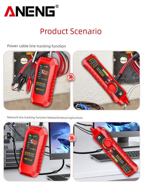 Line hunter POE multi-function anti-interference line hunter network cable tester crystal head single head detection line on and off