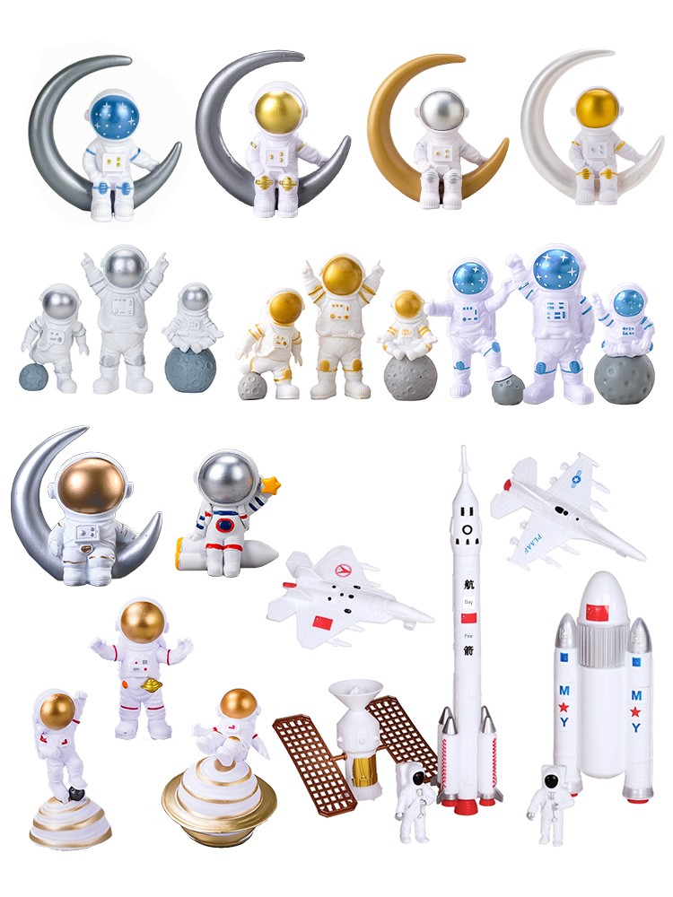 Rocket 7-Piece Aviation Model Spacecraft Planet Cake