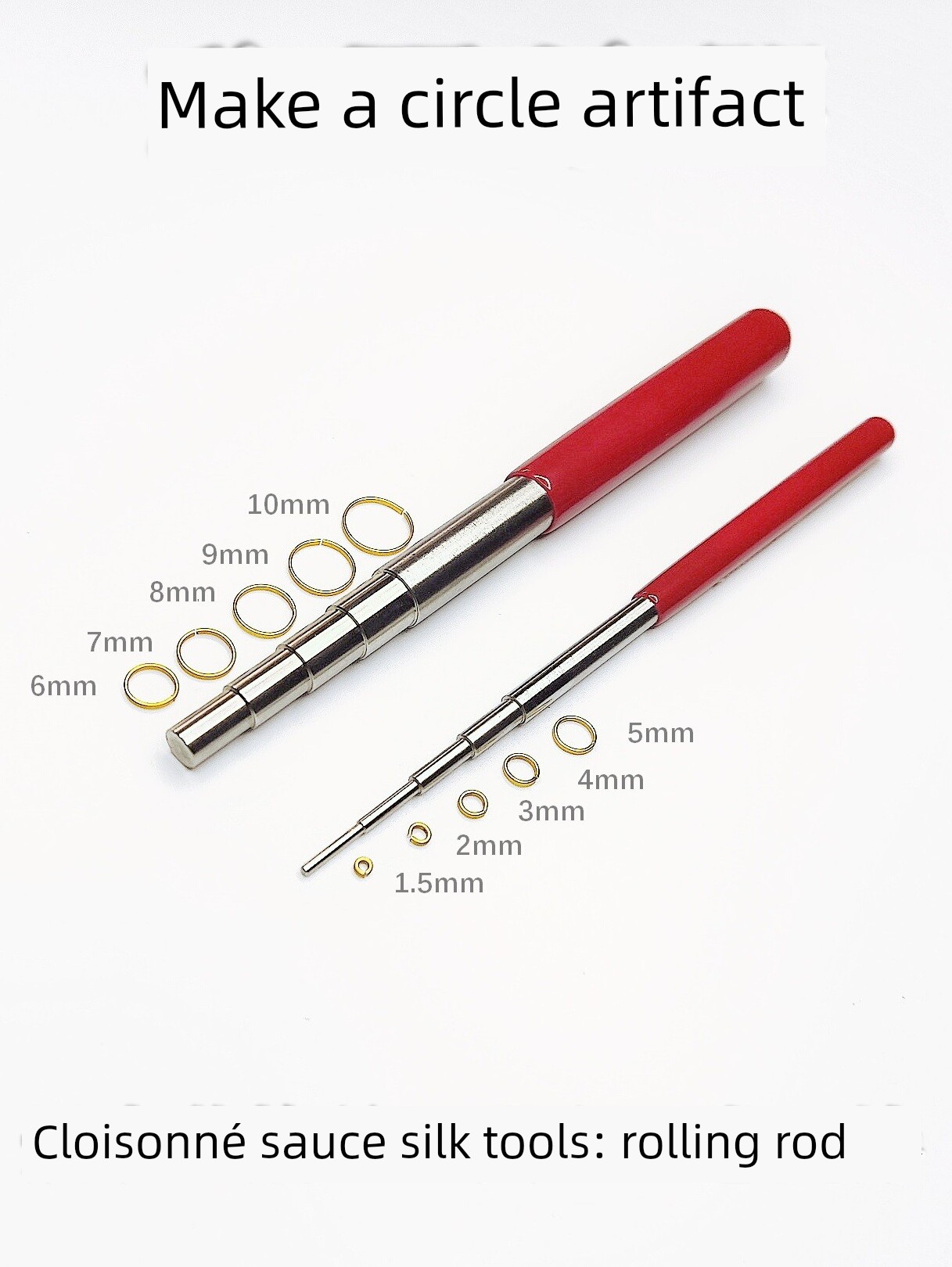 Round-Making Tool for Cloisonné Filigree Enamel, Solid Round Rod for Winding Wire, Gold Wire Winding Rod for Making Circles