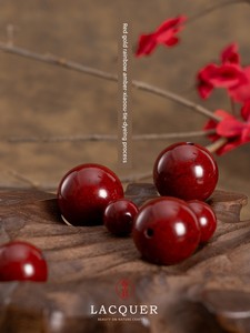 Natural Lacquer Single Bead Necklace Accessory, Fine European-Style Dyed Bracelet Craft, Red Gold Rainbow Amber