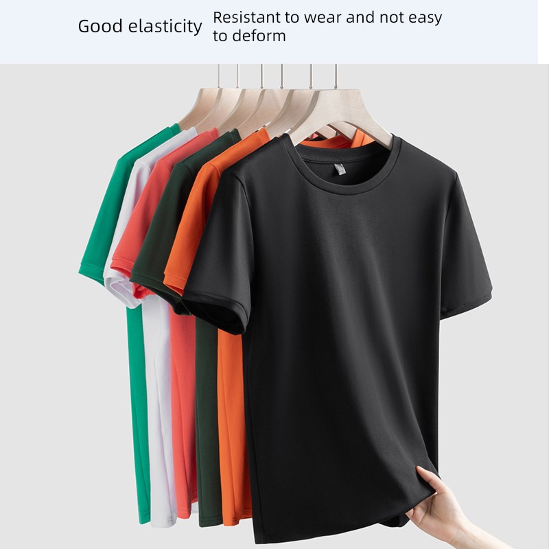 man Tight fitting leisure time pure cotton Round neck Short sleeve T-shirt