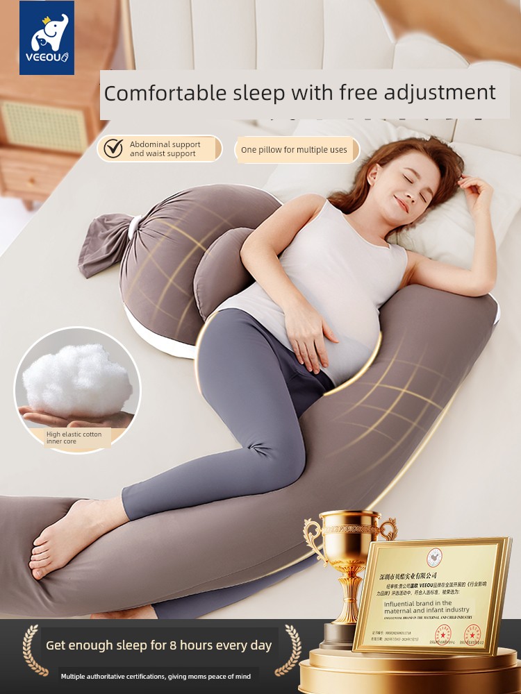 Wenou Maternity Pillow for Pregnant Women, Waist Support Side Sleeping Pillow, Specialized Sleeping Pillow for Abdominal Support, Backrest Pillow, Leg Support Pillow, Full Pregnancy Rebound Deep Sleep Pillow