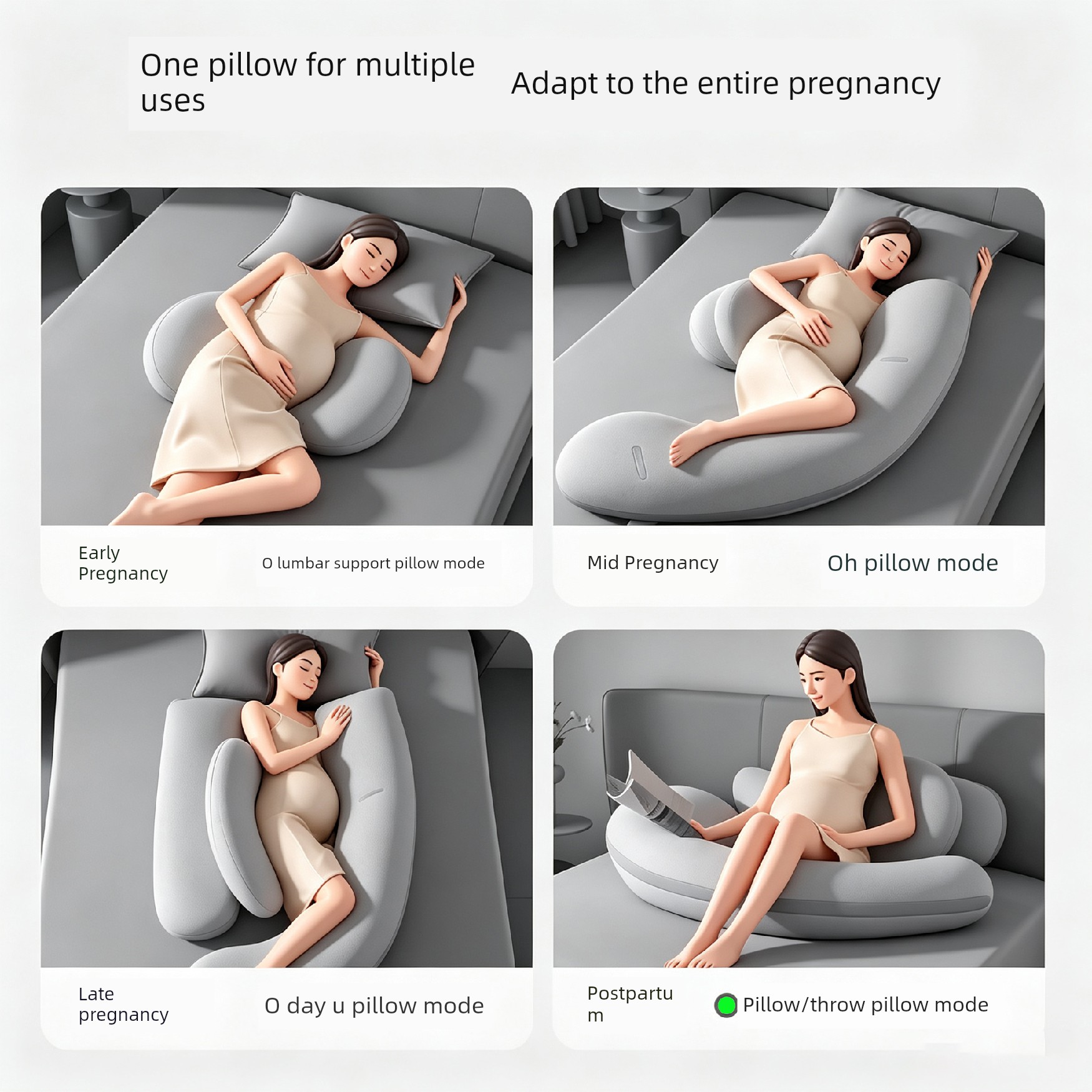 Invebaby Pregnancy Pillow for Waist Support, Side Sleeping, and Belly Support, Special Pillow for Sleeping during Pregnancy, Gift — 3