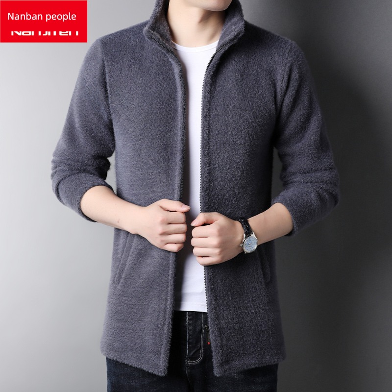 NGGGN Medium and long term Imitation mink hair stand collar man Sweater