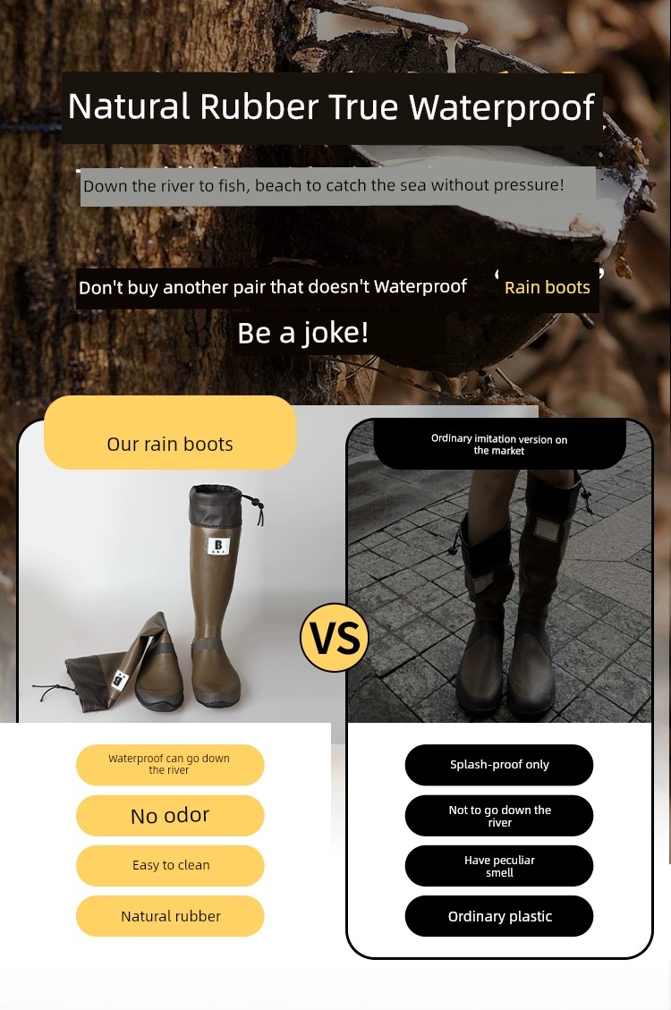 Japanese Style Knee High Rubber Men and Women Same Style Children's Rain Boots — 8