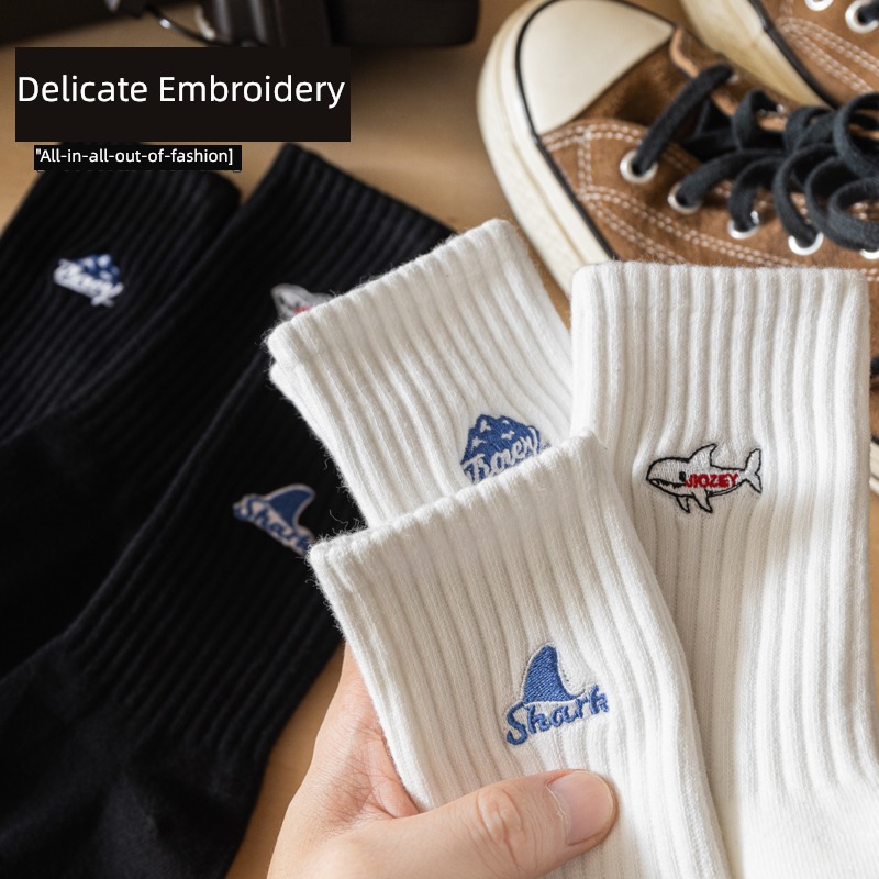 Sock man pure cotton Sweat absorption keep warm Embroidery Gao Bang Socks
