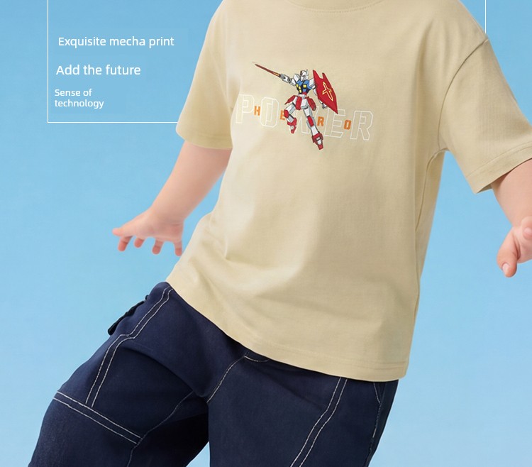 Balabala Short Sleeve Tops Casual Pure Cotton Children's Clothing — 14