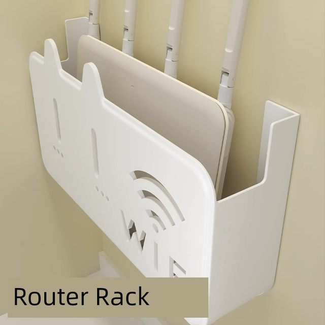 Wireless wifi TV set-top box router rack without punching storage box wall-mounted decorative cover box