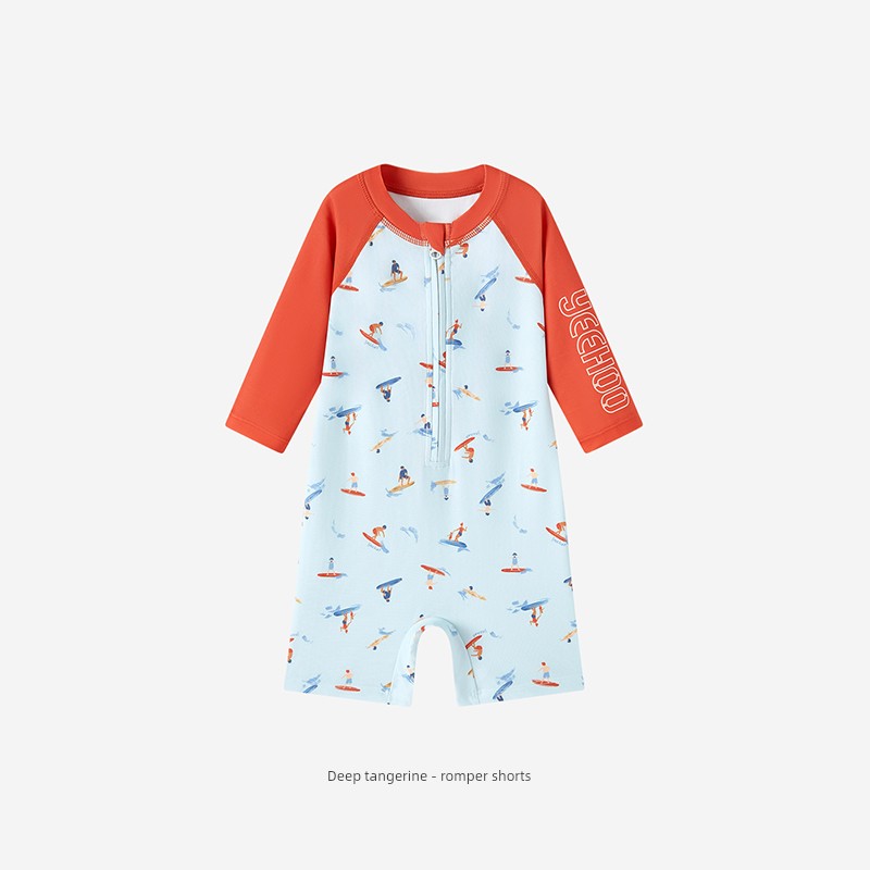 YEEHOO Short Sleeve Baby Girl Sun Protection One-Piece Swimsuit for Children — 8