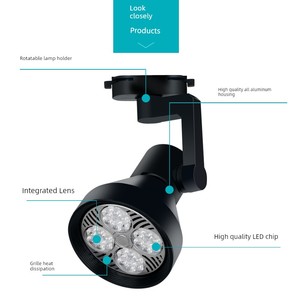 LED Track Spotlight Store Commercial Exhibition Hall Clothing Store Super Bright Ceiling Lamp Energy-Saving Guide Rail H