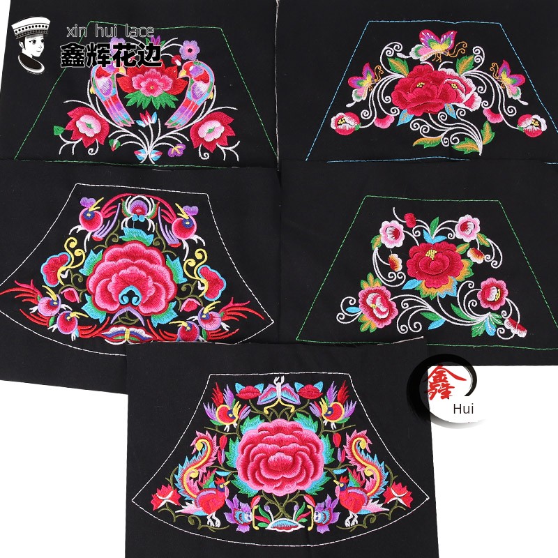 2023 New Arrival Embroider Apron Flower Minority Style Clothing Decoration Flowers Print Small Embroidered Piece Handmade DIY Embroidered