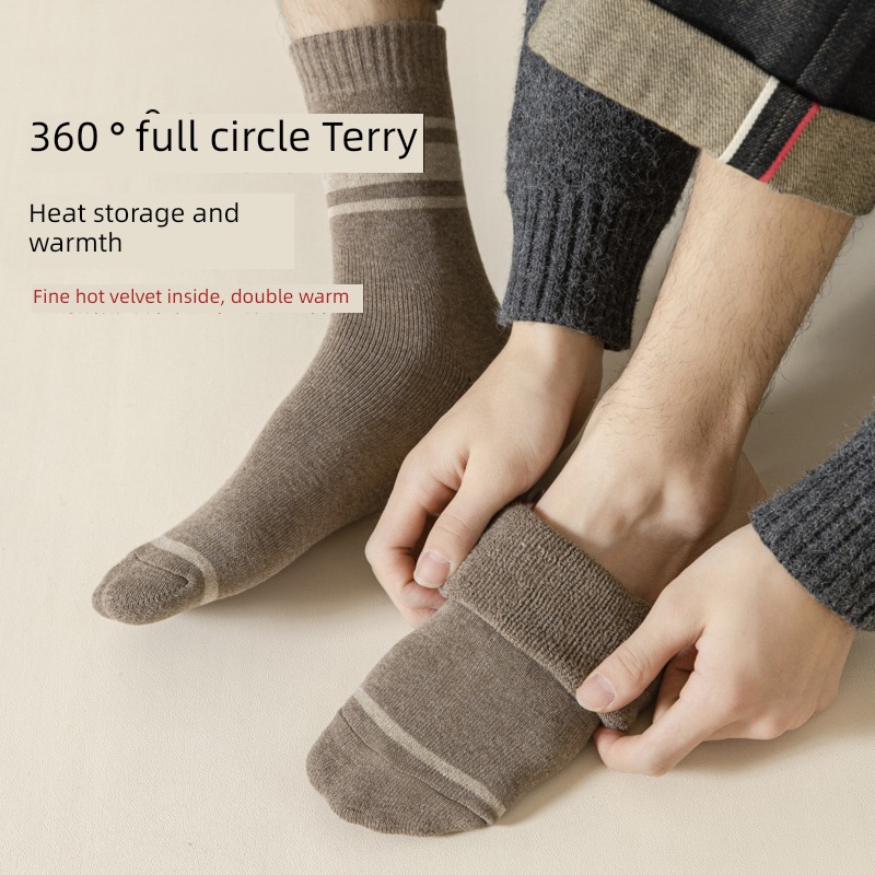 man thickening Plush Gao Bang pure cotton keep warm Socks