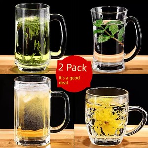 Household Cups Transparent Large Thickened Beer with Handle