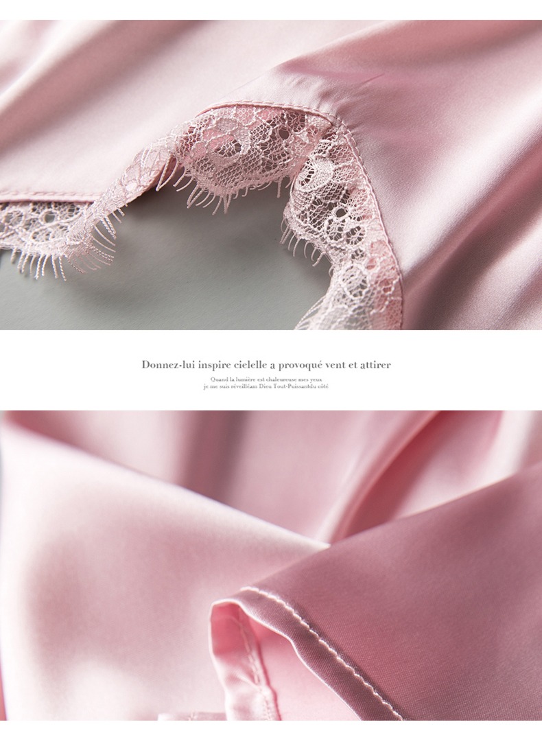 Satin Inner lap V-collar sexy Lay a foundation summer real silk