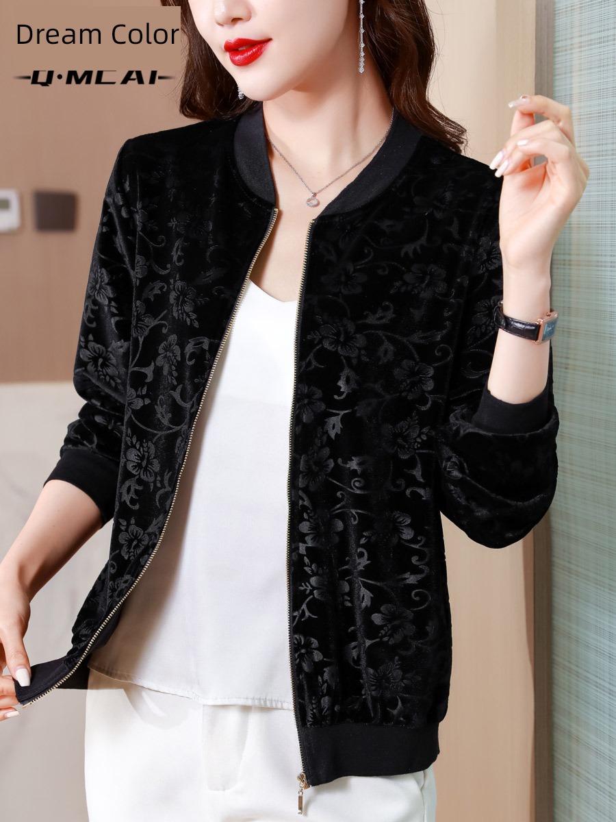 middle age have cash less than that is registered in the accounts spring black leisure time Mother dress loose coat
